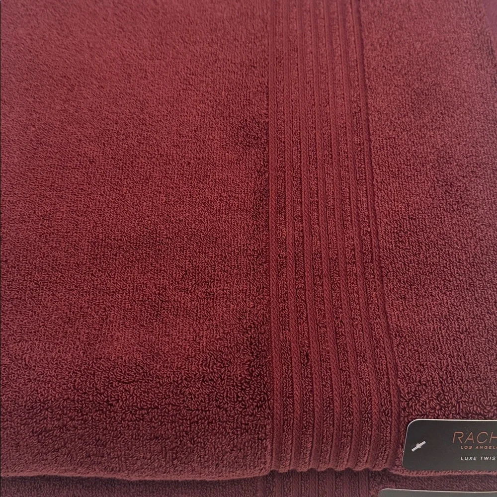 2pc RACHEL ZOE Luxe Twist Bath Towel Set - MERLOTMG - Cotton/Rayon From Bamboo